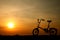 Bicycle silhouette at sunset