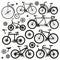 Bicycle silhouettes vector set.