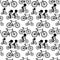 Bicycle silhouettes on a white background