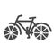 Bicycle solid icon, wheel transport symbol, Bike vector sign on white background, retro cycle with pedals icon in glyph