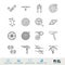 Bicycle Spare Parts Vector Line Icons Set. Bike Shop, Maintenance and Repair Linear Symbols, Pictograms, Signs