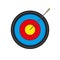 Bicycle Spoke Arrow in an Archery Target. Vector Illustration