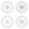 Bicycle spoke wheel tangential lacing pattern