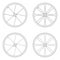 Bicycle spoke wheel tangential lacing pattern