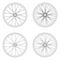 Bicycle spoke wheel tangential lacing pattern