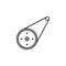 Bicycle, sprockets outline icon. Can be used for web, logo, mobile app, UI, UX