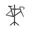 Bicycle stand icon in black and white.