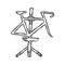 Bicycle stand icon in sketch style.