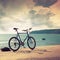 Bicycle stands on concrete pier, Black Sea coast