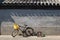 Bicycle stool and beer bottle