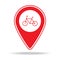 bicycle store map pin icon. Element of warning navigation pin icon for mobile concept and web apps. Detailed bicycle store map pin
