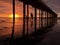 Bicycle Sunset at a beach with low tide