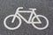 Bicycle symbol on asphalt