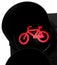 Bicycle symbol with red light on