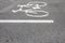 Bicycle symbol on the road