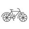 Bicycle thin line icon, wheel transport symbol, Bike vector sign on white background, retro cycle with pedals icon in