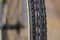Bicycle tire closeup