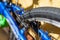 Bicycle tire spokes close up ride riding bike rubber brakes break braking valve axle metal
