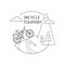 Bicycle tourism outline background. Minimalistic