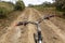 Bicycle on a track in the Hell's Gate National Park, Ken