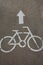 Bicycle traffic road sign and arrow. Bicycle path only. Road signs in Israel