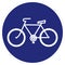 Bicycle trail, path, road sign, blue frame, vector icon