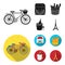 Bicycle, transport, vehicle,cafe .France country set collection icons in black, flat style vector symbol stock