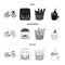 Bicycle, transport, vehicle,cafe .France country set collection icons in black,monochrome,outline style vector symbol