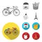 Bicycle, transport, vehicle,cafe .France country set collection icons in monochrome,flat style vector symbol stock