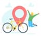 Bicycle travel, tourism vector illustration