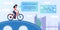 Bicycle Trip Around World Vector Landing Web Page