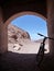 Bicycle at the tunel in atacama desert