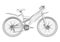 Bicycle vector contour drawing, monochrome, black and white sketch, silhouette, coloring book. Outline picture bike half-face with