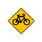 Bicycle warning sign