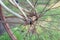 Bicycle wheel spokes closeup detail