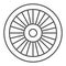 Bicycle wheel thin line icon, bicycle parts concept, Bike wheel sign on white background, Parts and details for bike