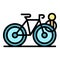 Bicycle wired parking icon vector flat