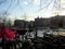 Bicycles beside a canal in Amsterdam durring winter.