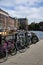 Bicycles on the canal amsterdam holland