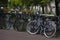 Bicycles chained to Kees De Jongenbrug, Amsterdam, Netherlands