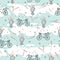 Bicycles and flower stems and bouquet seamless repeating pattern