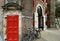 Bicycles in front of historic building, Amsterdam