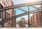 Bicycles on iron bridge in Speicherstadt, Hamburg