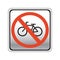 bicycles prohibition road sign. Vector illustration decorative design