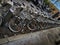 Bicycles in a row, a public bike sharing system in Paris