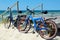 Bicycles on a sandy beach