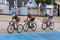 Bicycles on the velodrome track