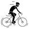 Bicycling - bycicle man icon, vector illustration, black sign on isolated background
