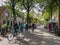 Bicycling tourists, Vlieland, Holland