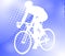 Bicyclist on the halftone background